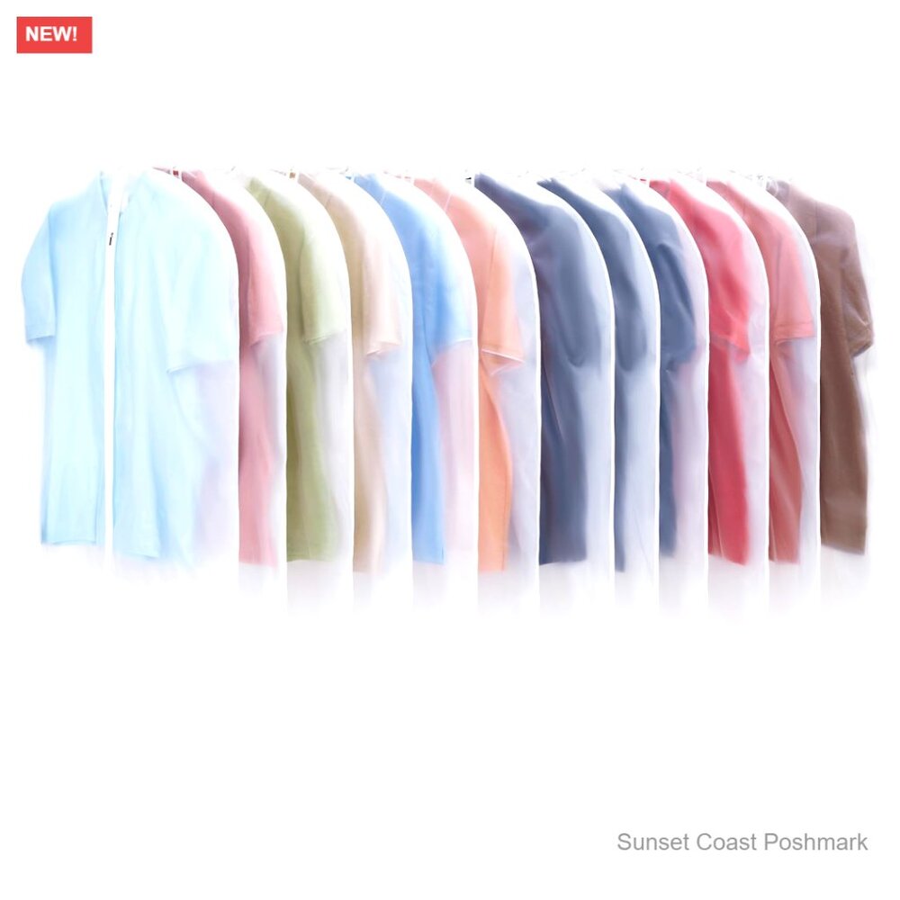 12 Pack Translucent Garment Bags for Hanging Clothes Storage Travel